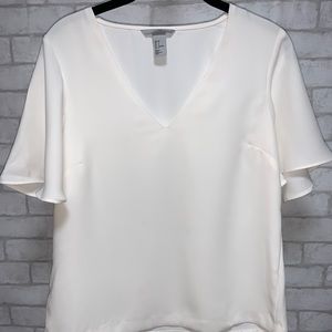 H&M White, Flowy Blouse | Size 2